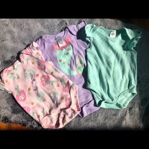 Matching 3 pack Mermaid Onesies Babygirl 6-9 mo